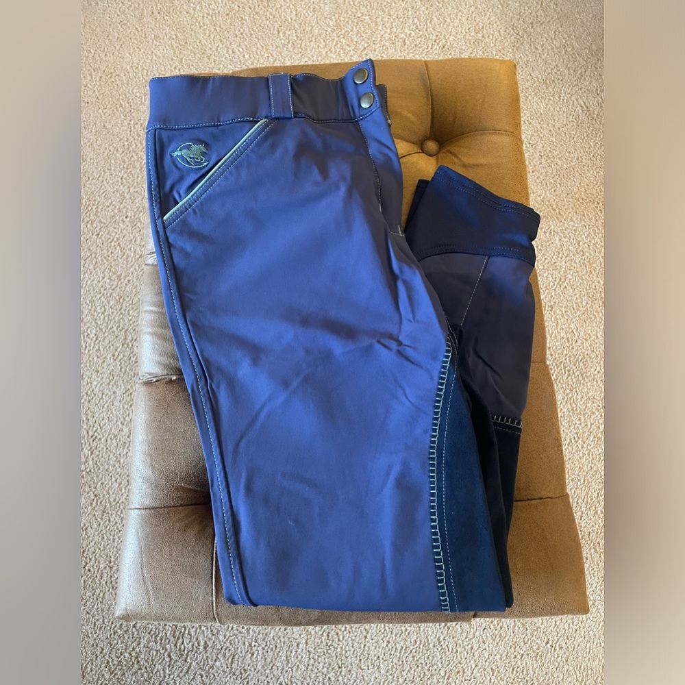SmartPak Piper Blue Suede Full Seat Breeches sz 34R